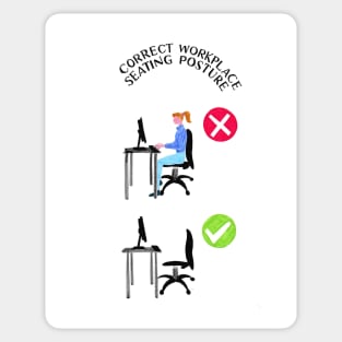 Correct Workplace Seating Posture Sticker